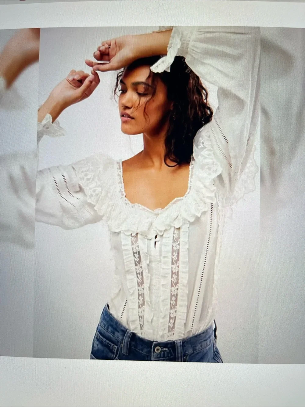Free People Bodysuit Ruffled Top